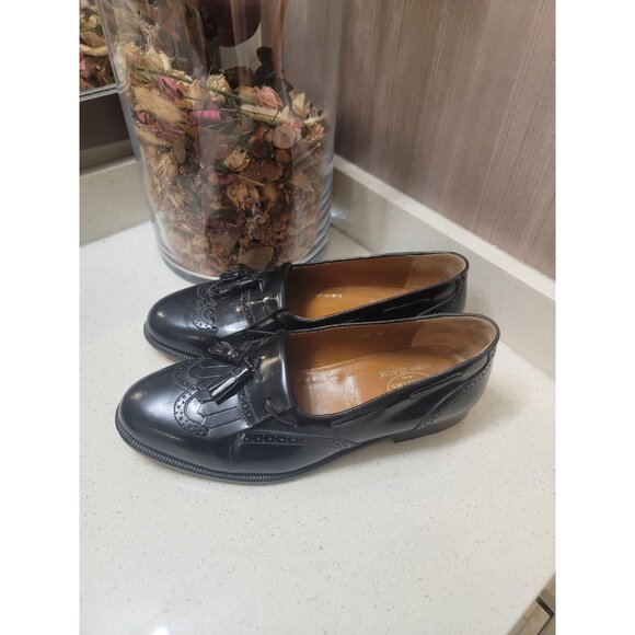 Church\'s English Shoes Tassel Loafers Black Leather Mens Size 10 W UK Sizing main image 5